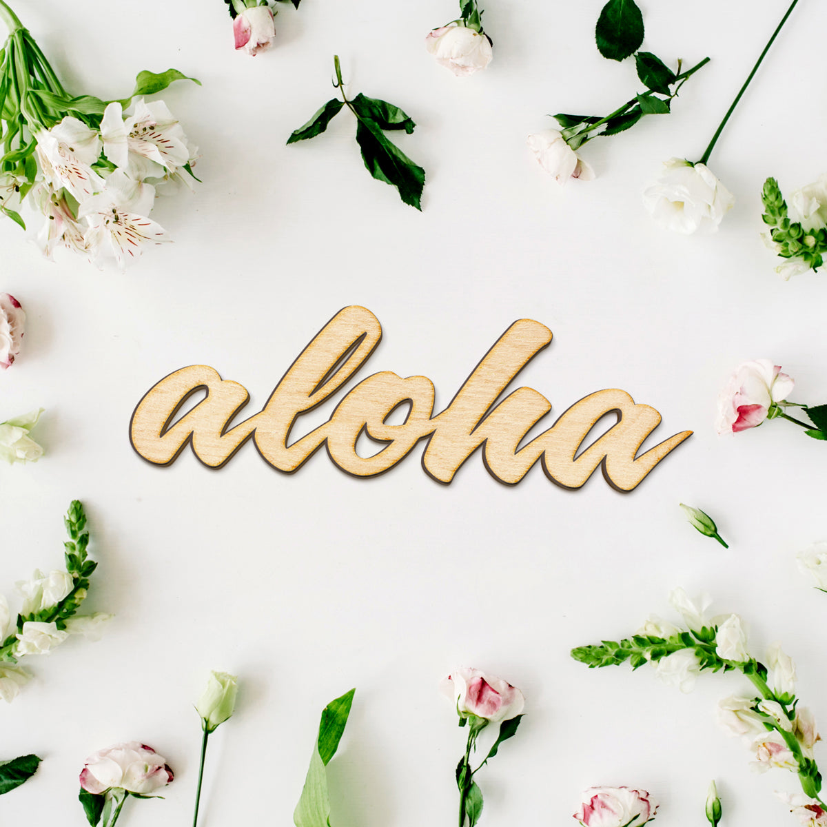 Aloha Wood Script Sign