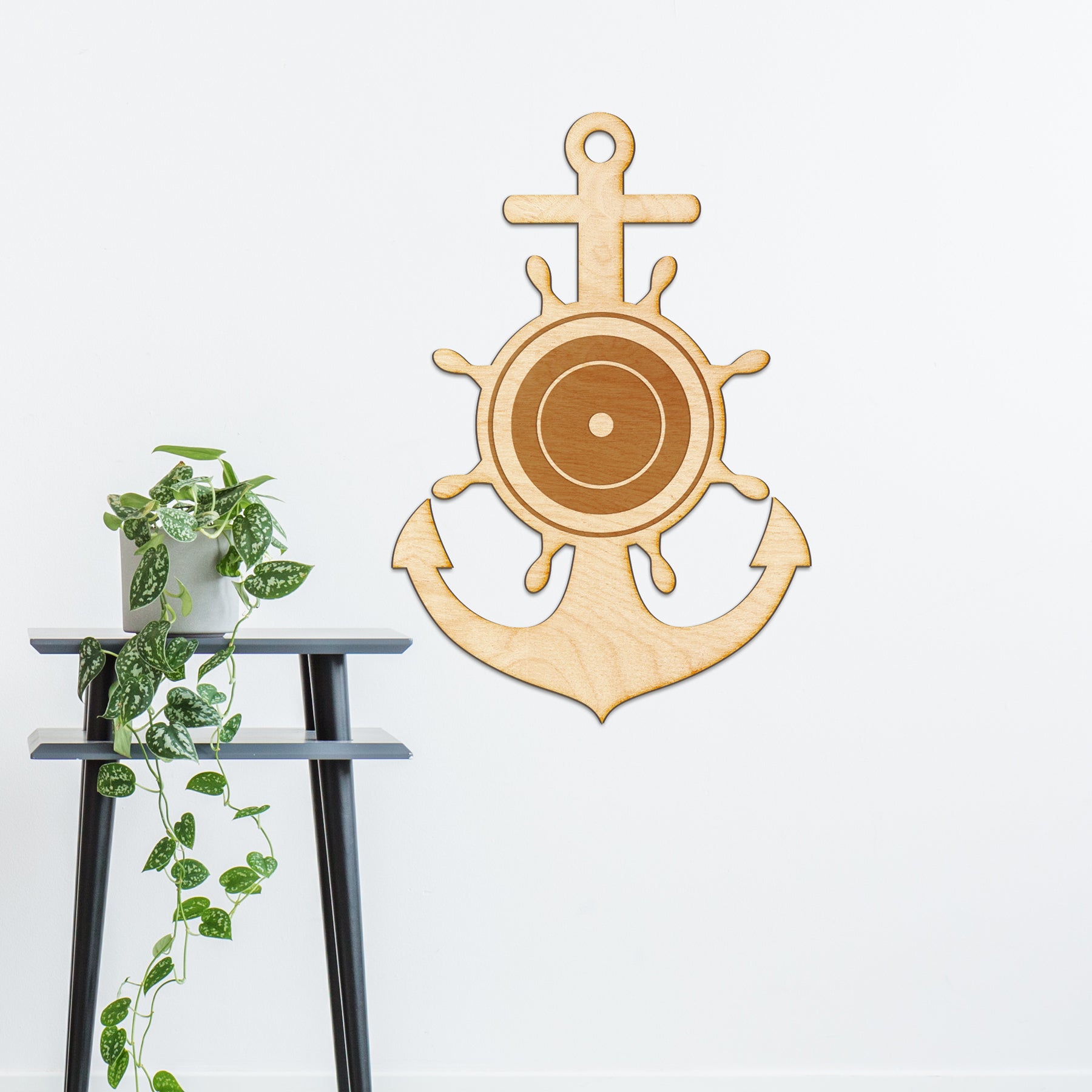 Anchor Engraved Wood Sign