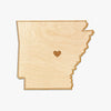 Arkansas Cut Sign With Custom Engraved Heart Placement
