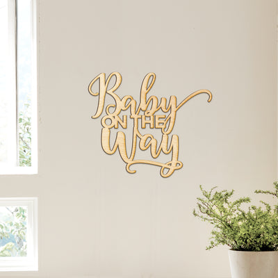 Baby on the Way Wood Sign