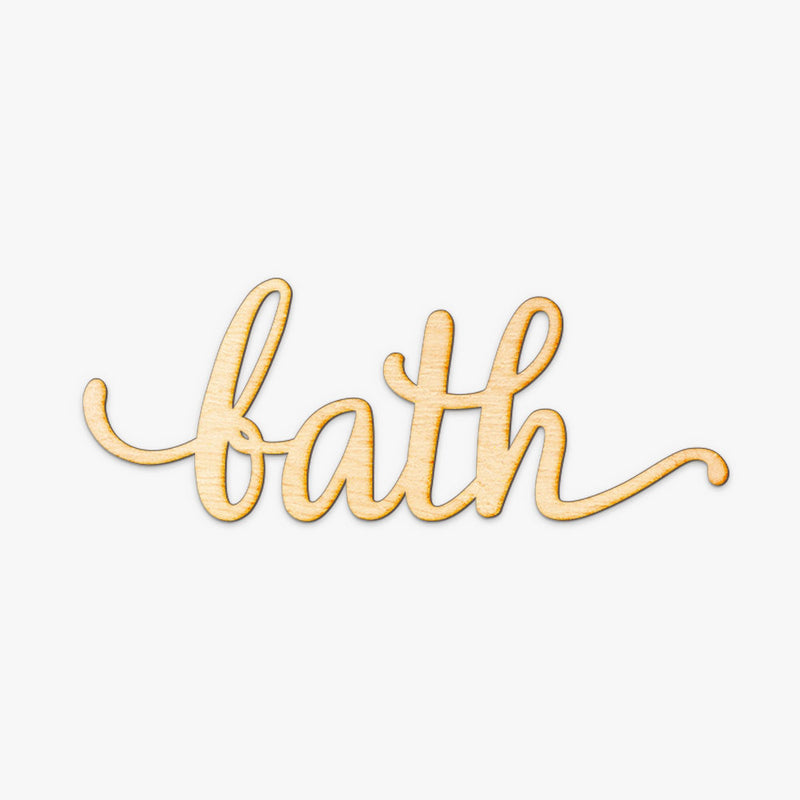 Script Bath Wood Sign