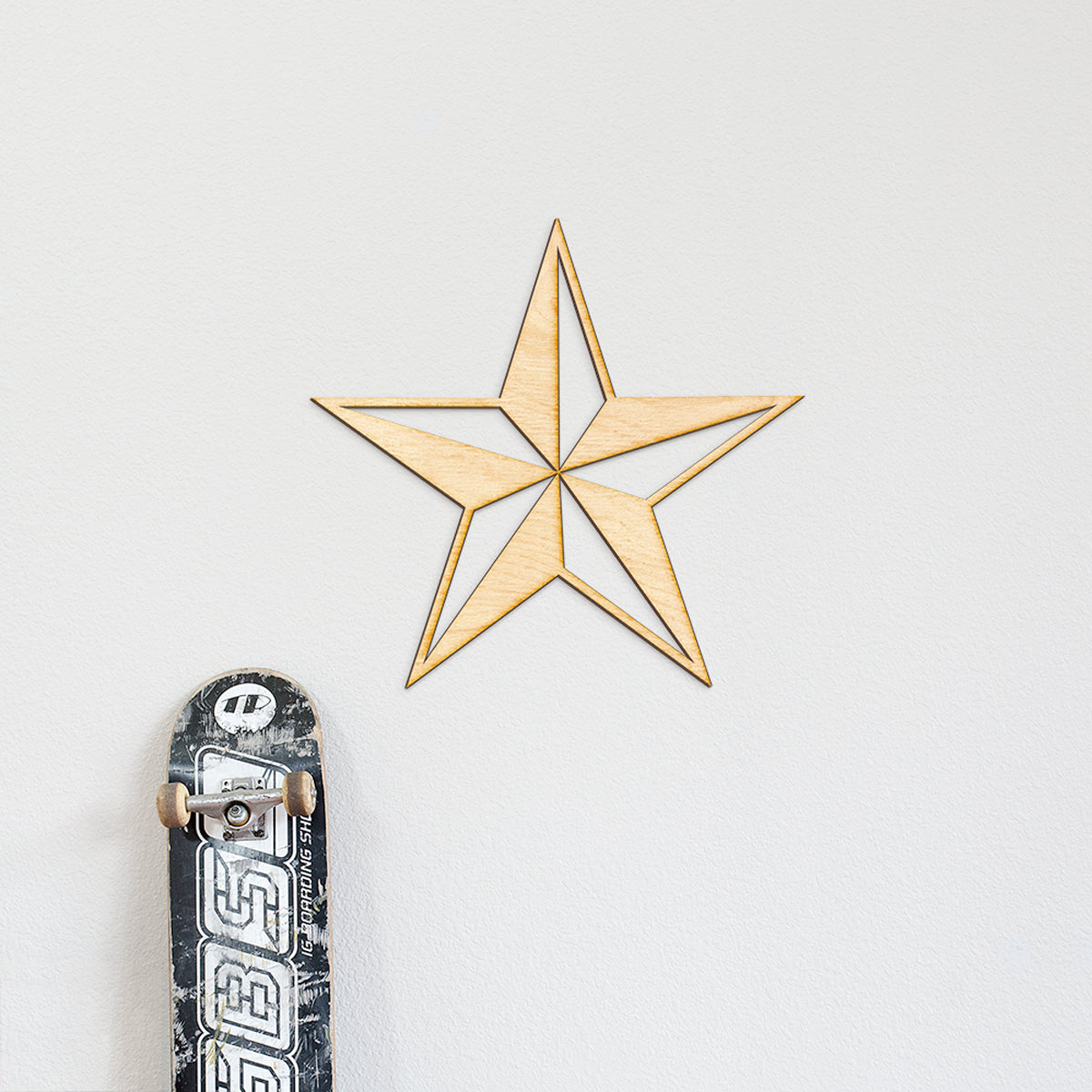 Beveled Nautical Star Wood Cut