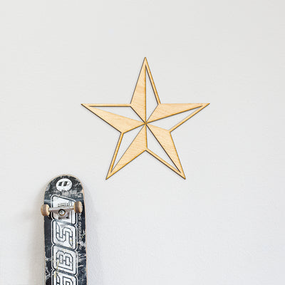 Beveled Nautical Star Wood Cut