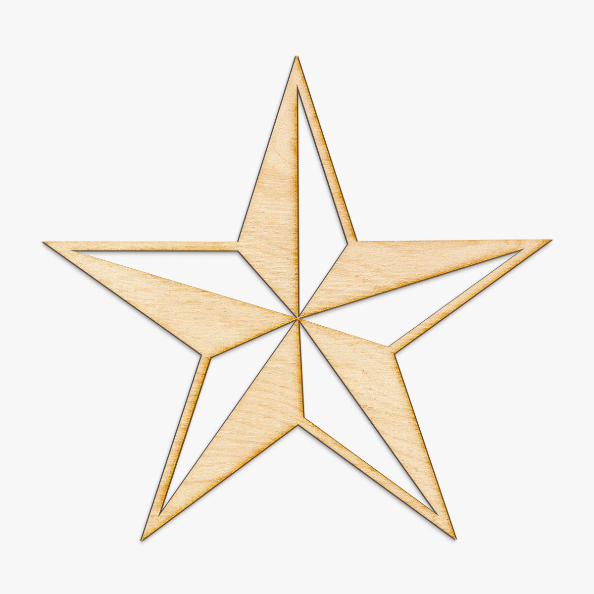 Beveled Nautical Star Wood Cut