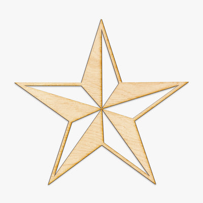Beveled Nautical Star Wood Cut