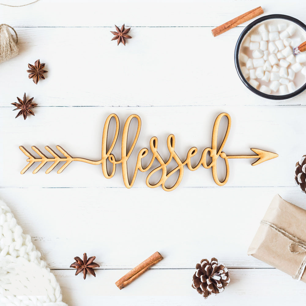 Blessed Arrow Wood Sign