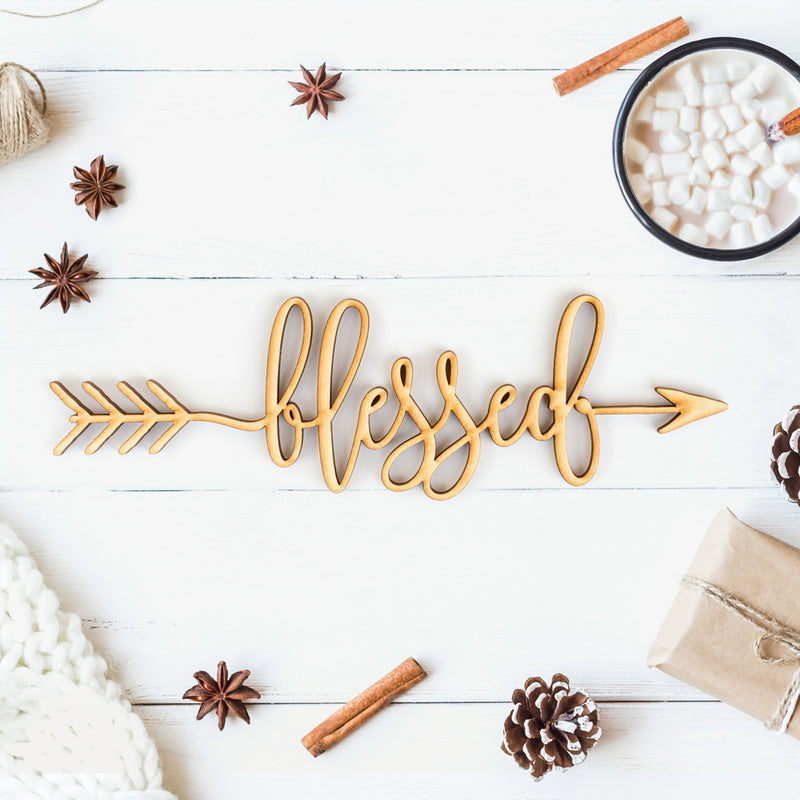 Blessed Arrow Wood Sign