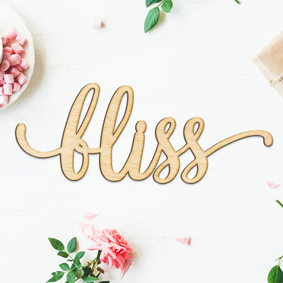 Bliss Script Wood Cut Sign
