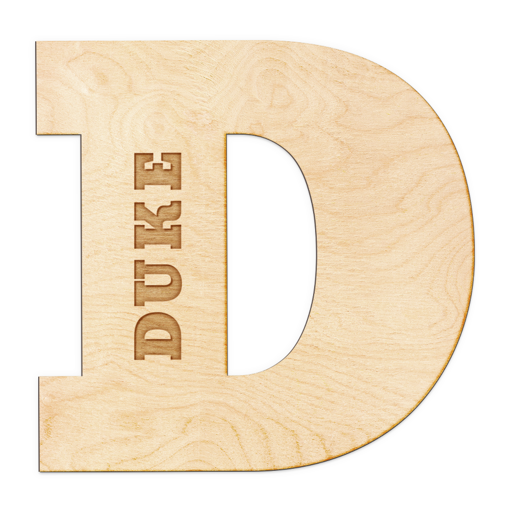 Block Letter Engraved Wood Sign