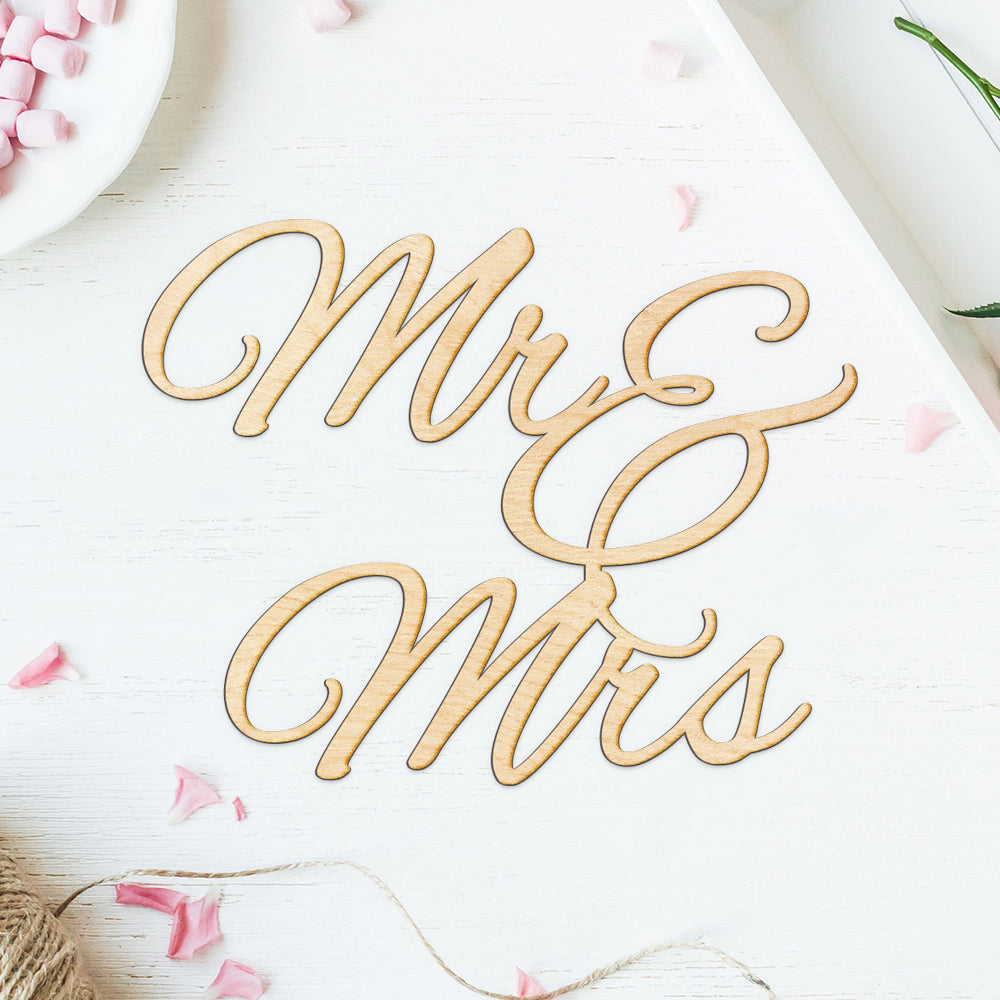 Brush Mr & Mrs Wood Cut Sign