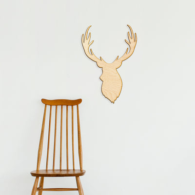 Buck Head Wood Cut Sign