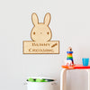 Bunny Crossing Engraved Wood Sign