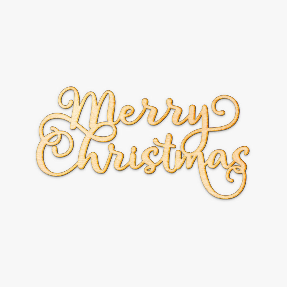 Merry Christmas Wood Cut Sign