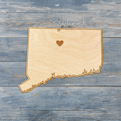 Connecticut Cut Sign With Custom Engraved Heart Placement