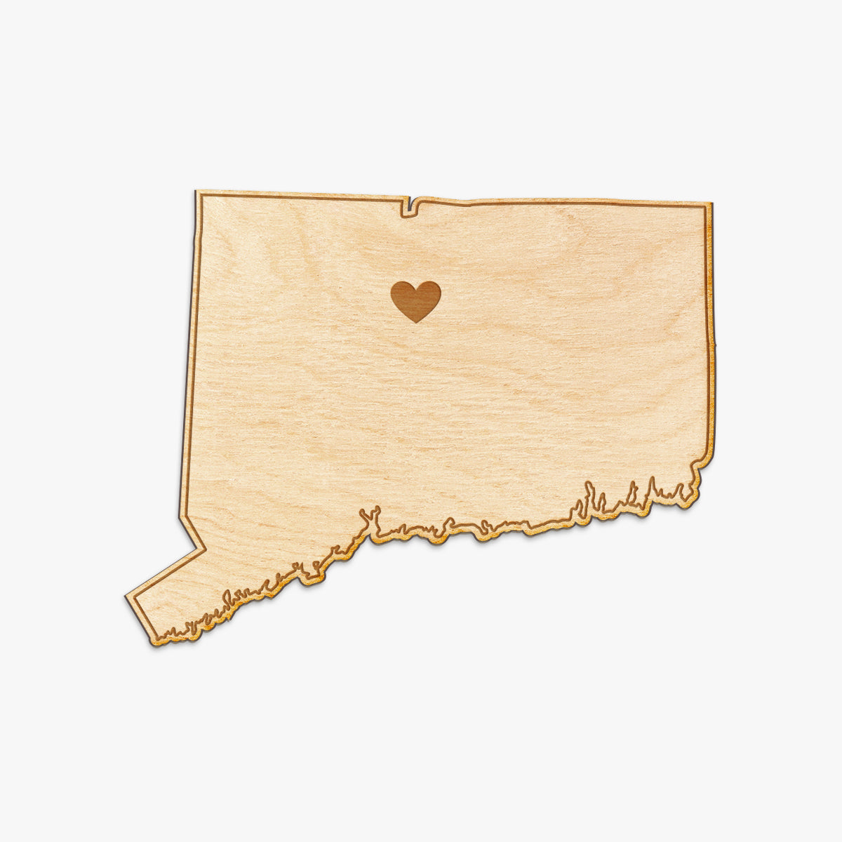 Connecticut Cut Sign With Custom Engraved Heart Placement