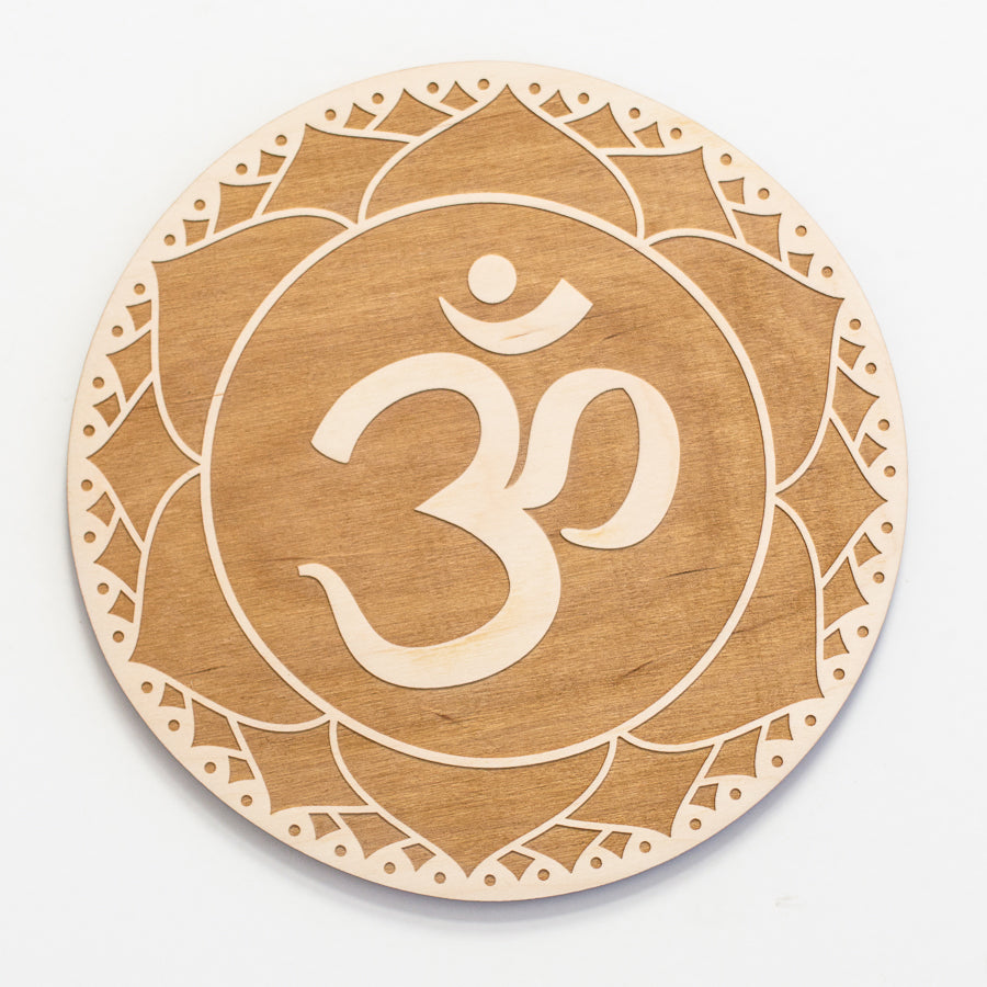 Crown Chakra Engraved Wood Sign