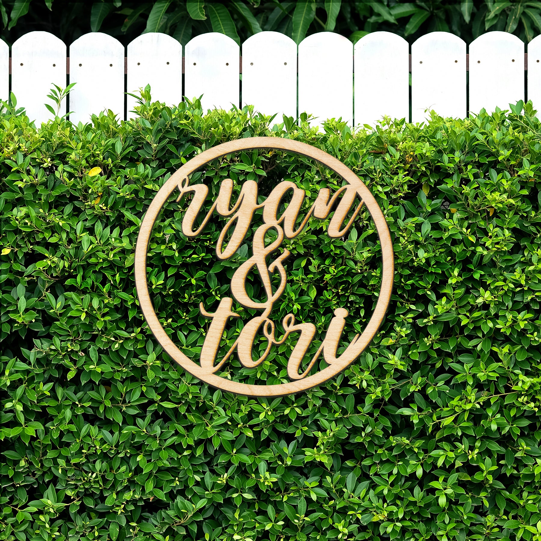 Custom Ampersand Circle Wood Cut Sign