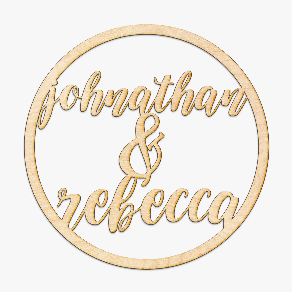 Custom Ampersand Circle Wood Cut Sign