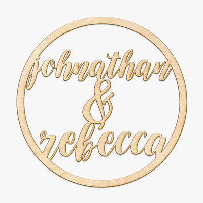 Custom Ampersand Circle Wood Cut Sign