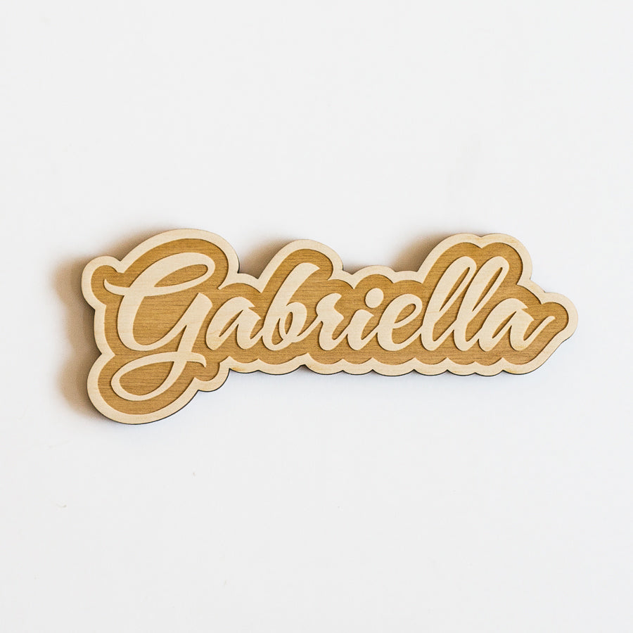 Custom Engraved Brush Script Name Wood Sign