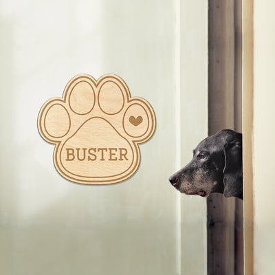 Pet Paw Custom Engraved Wood Sign