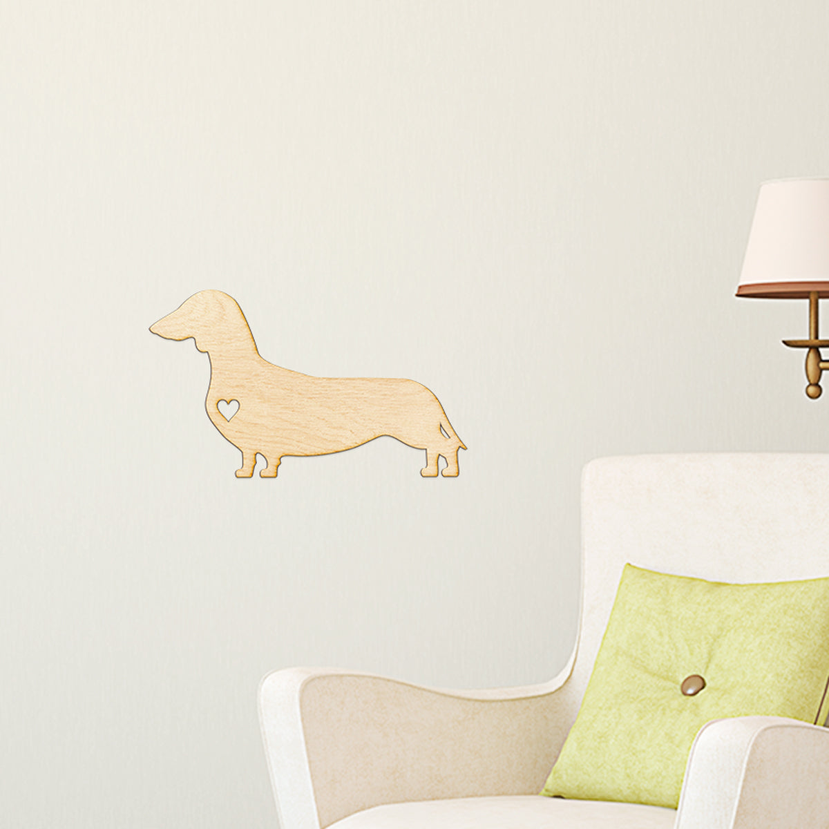 Heart Cut Dachshund Wood Sign