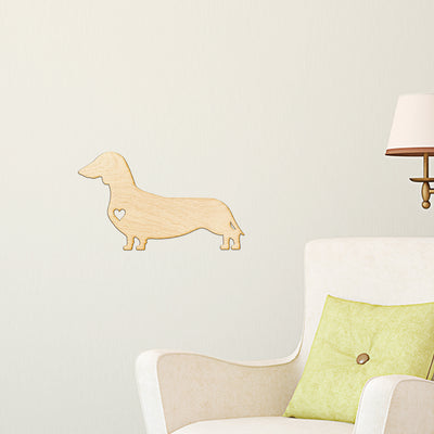 Heart Cut Dachshund Wood Sign