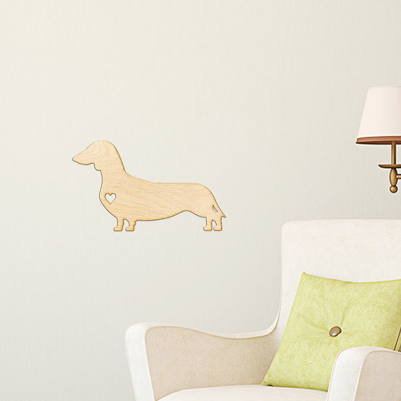 Heart Cut Dachshund Wood Sign