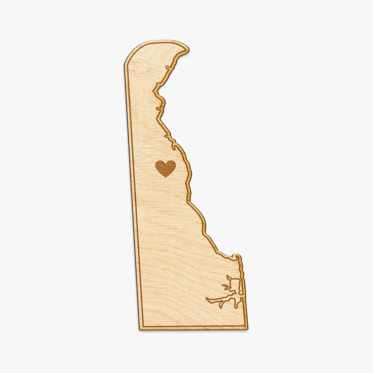 Delaware Cut Sign With Custom Engraved Heart Placement