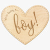 Baby Boy Announcement Heart Engraved Wood Sign