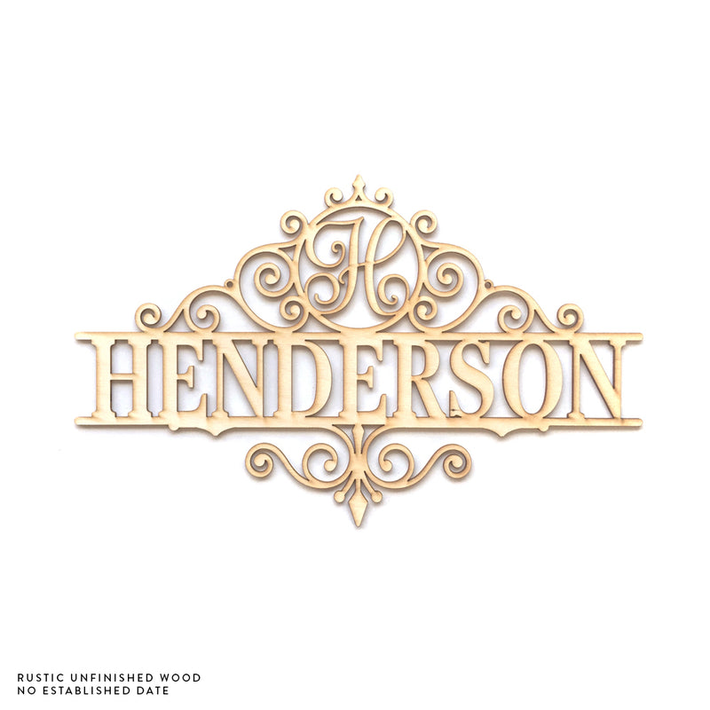Est. Family Name Custom Wood Cutout Sign