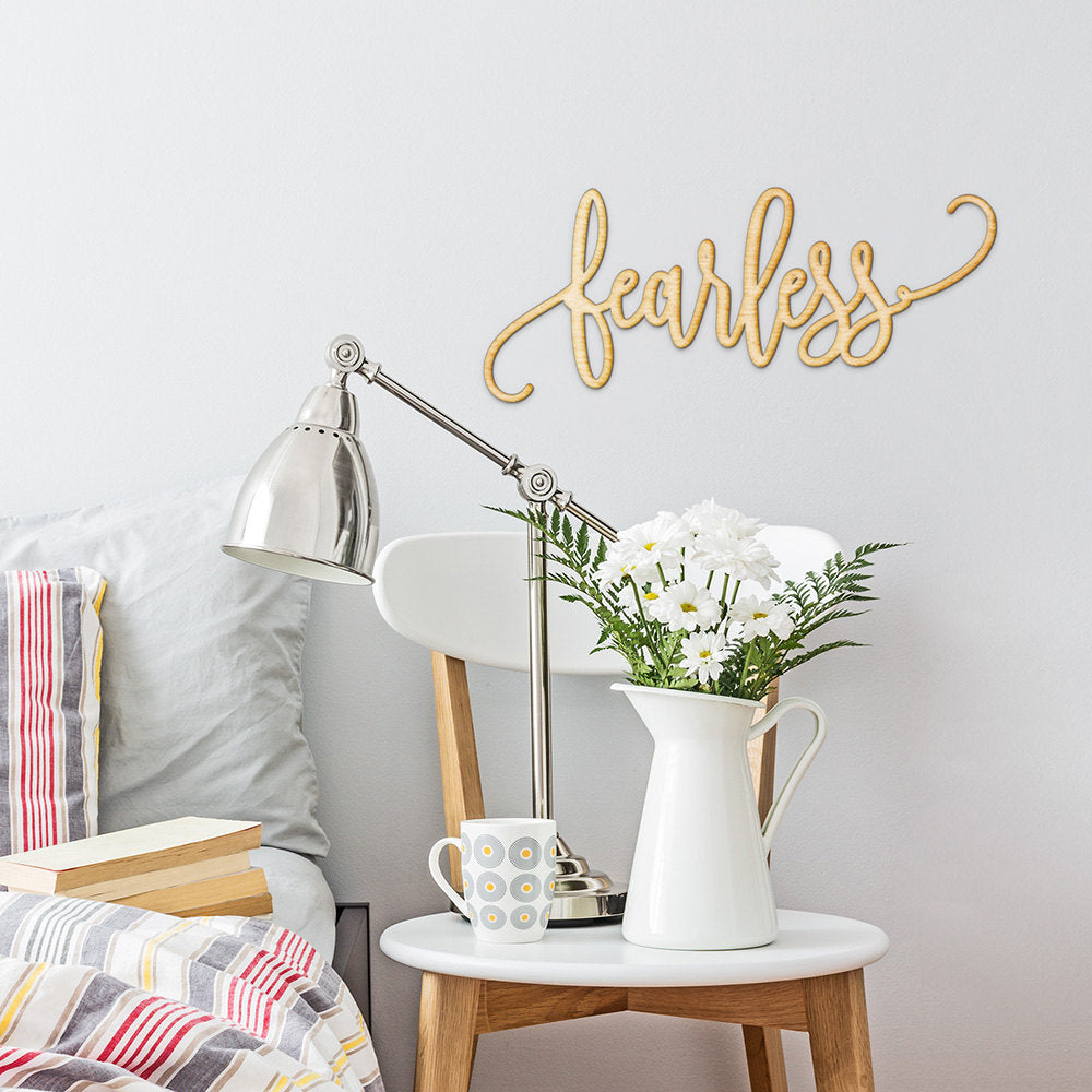 Fearless Script Wood Sign