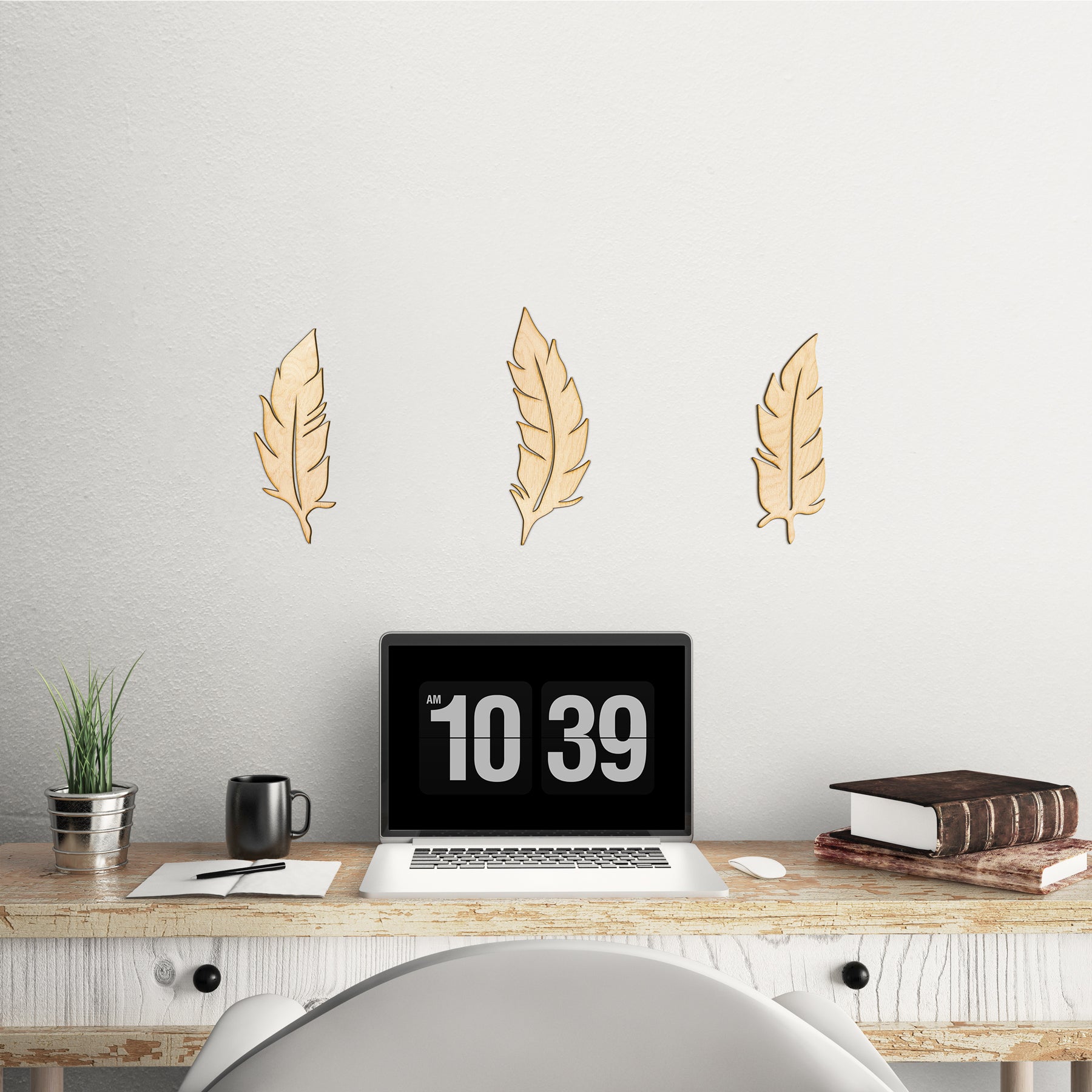Wood Feathers Set