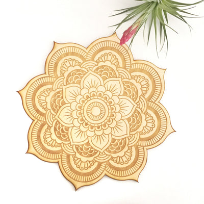 Floral Mandala Wood Sign
