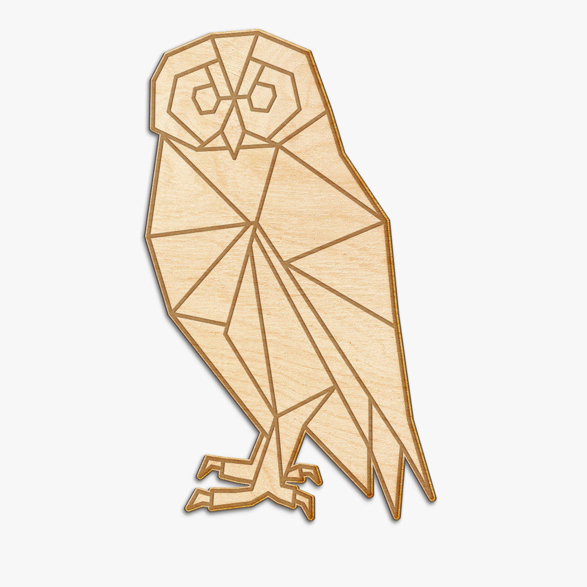 Geometric Owl Wood Engraving