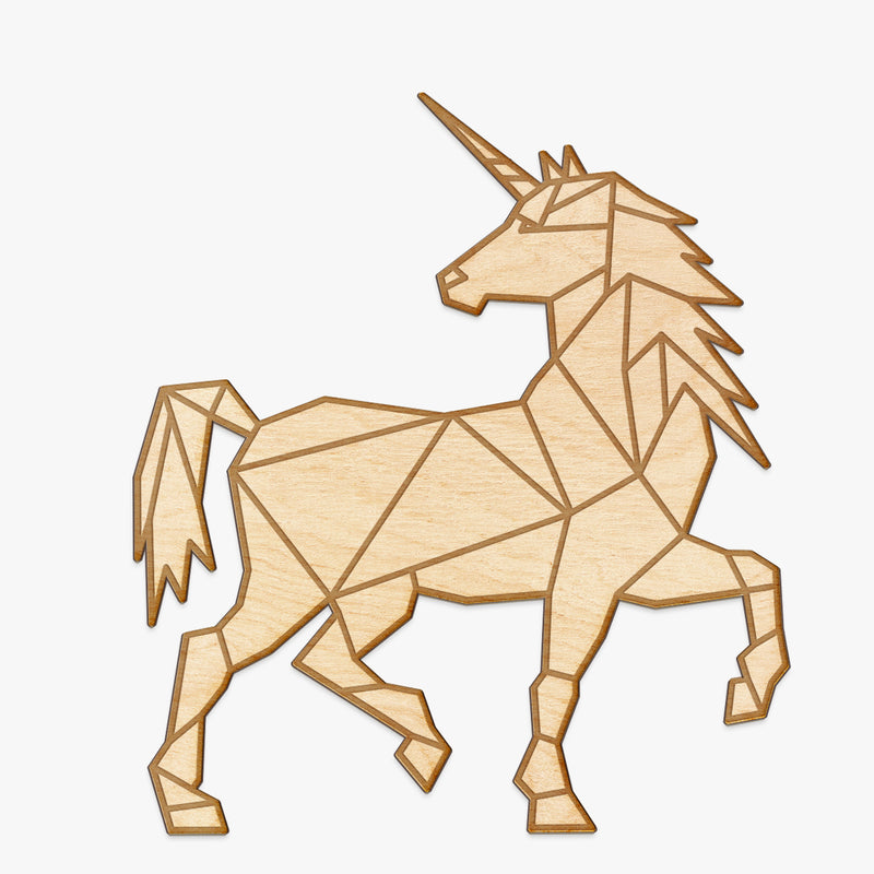 Geometric Unicorn Engraving