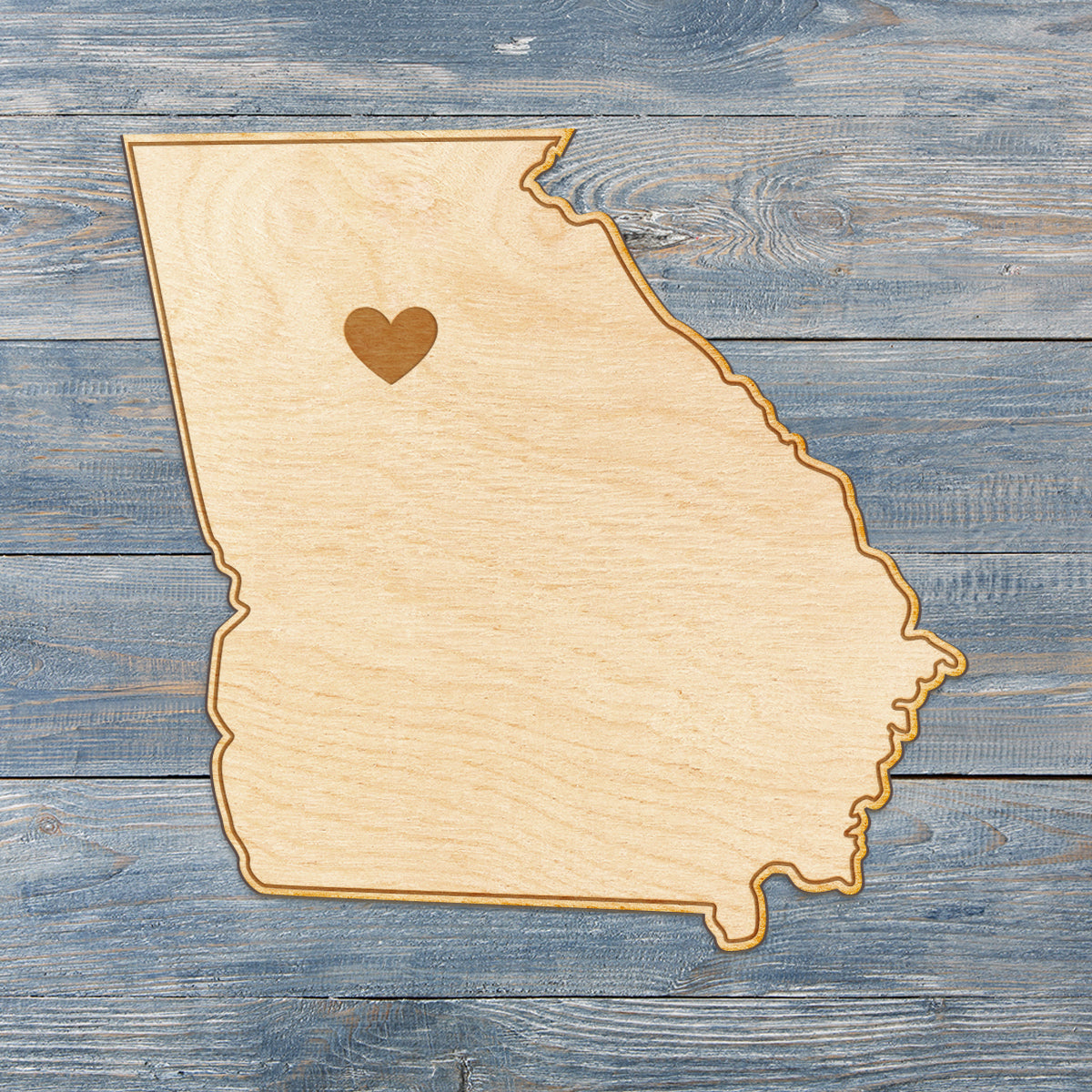 Georgia Cut Sign With Custom Engraved Heart Placement