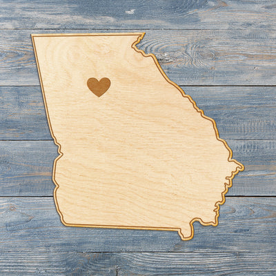 Georgia Cut Sign With Custom Engraved Heart Placement