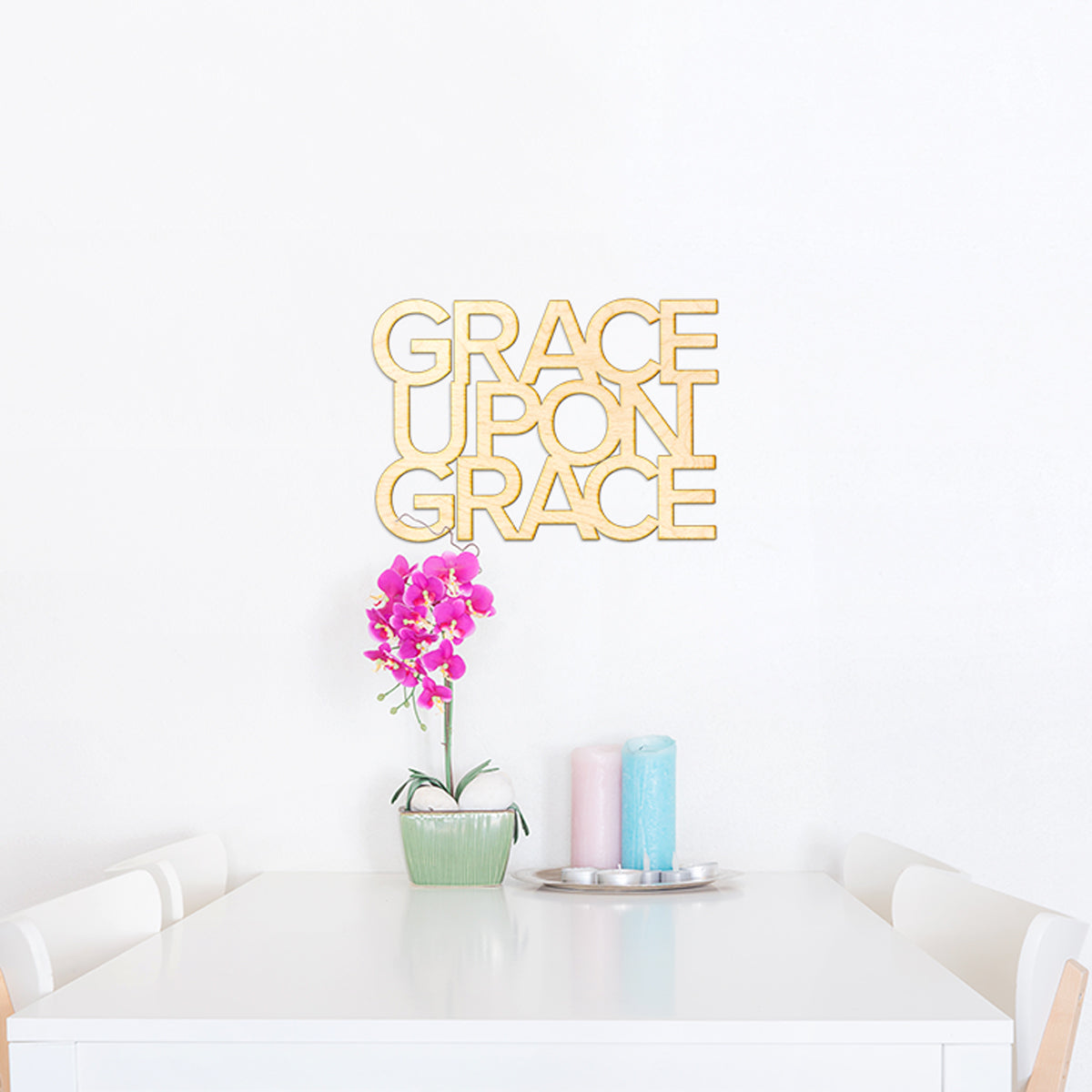 Grace Upon Grace Cut Wood Sign