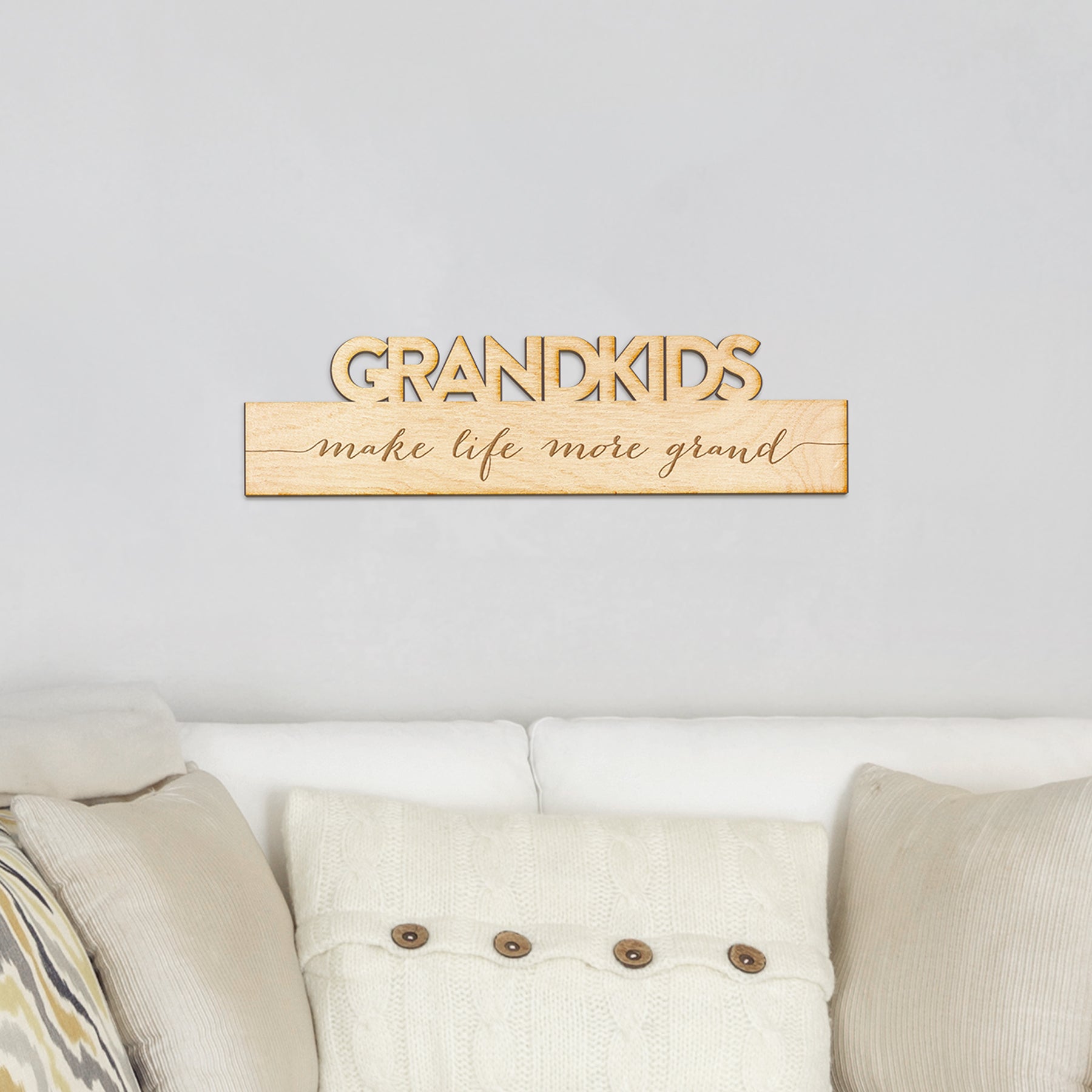 Grandkids Make Life More Grand - Wood Engraving