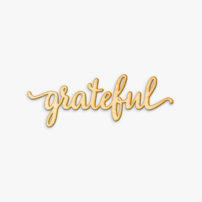 Grateful Script Word Wood Sign