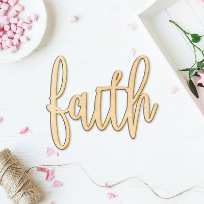 Hand Drawn Faith Wood Sign