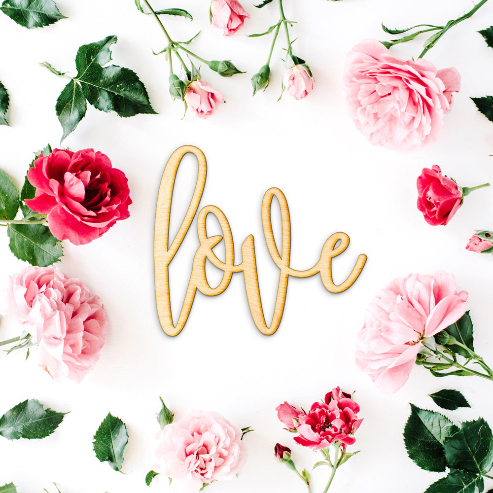 Hand Drawn Love Wood Sign
