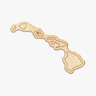Hawaii Cut Sign With Custom Engraved Heart Placement
