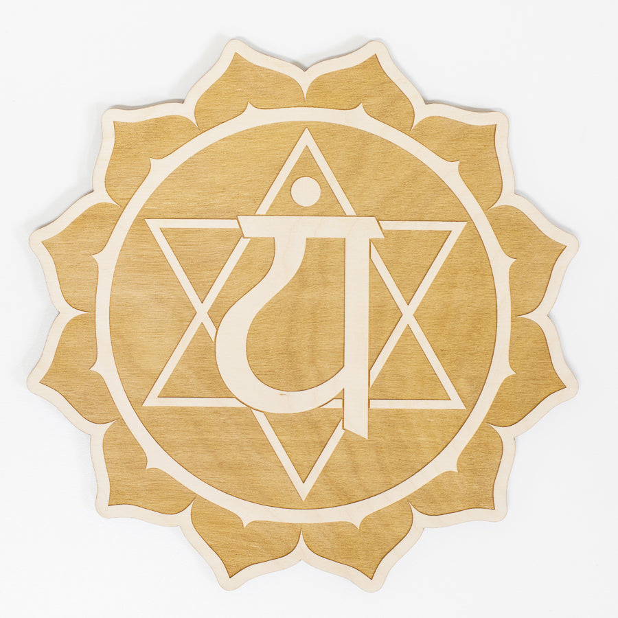 Heart Chakra Engraved Wood Sign