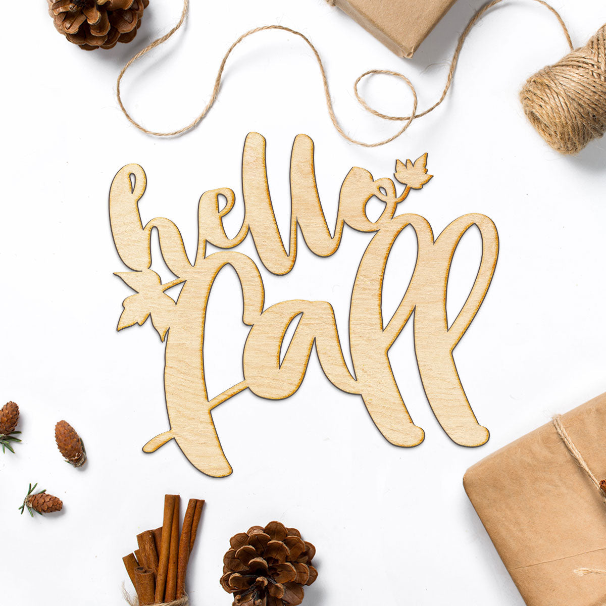 Hello Fall Wood Sign