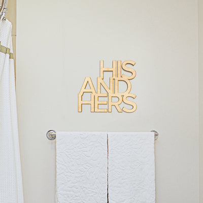 His And Hers Wood Cut Sign