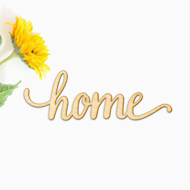 Home Script Wood Cut Sign