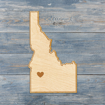 Idaho Cut Sign With Custom Engraved Heart Placement