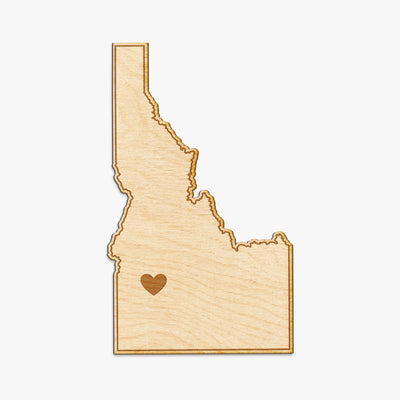 Idaho Cut Sign With Custom Engraved Heart Placement